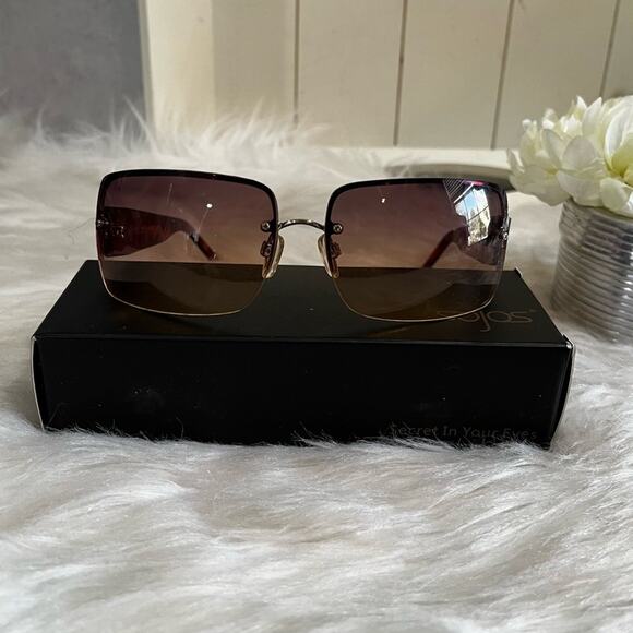 NEW Fantas-Eyes Y2K Rimless Square Oversized Tortoise Gradient Sunglasses NWOT - Picture 11 of 16